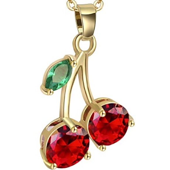 NWT Authentic Kate Spade ♠️ Cherry Pendent Necklace Red/Gold - Picture 6 of 6